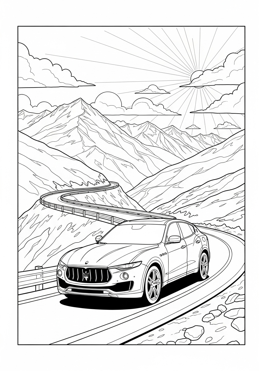 Maserati 17 disegno Maserati da colorare per bambini