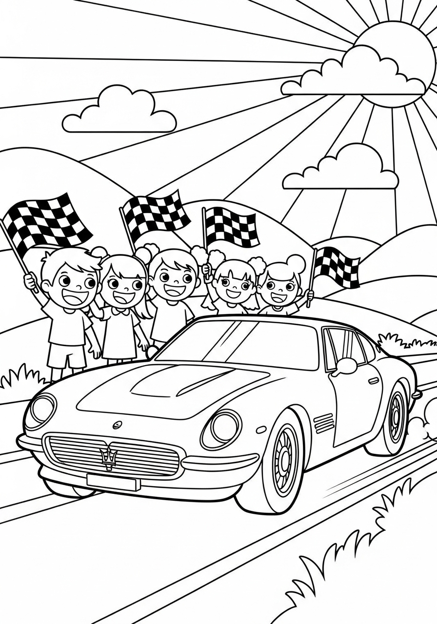 Maserati 16 Maserati disegno da colorare facile 1