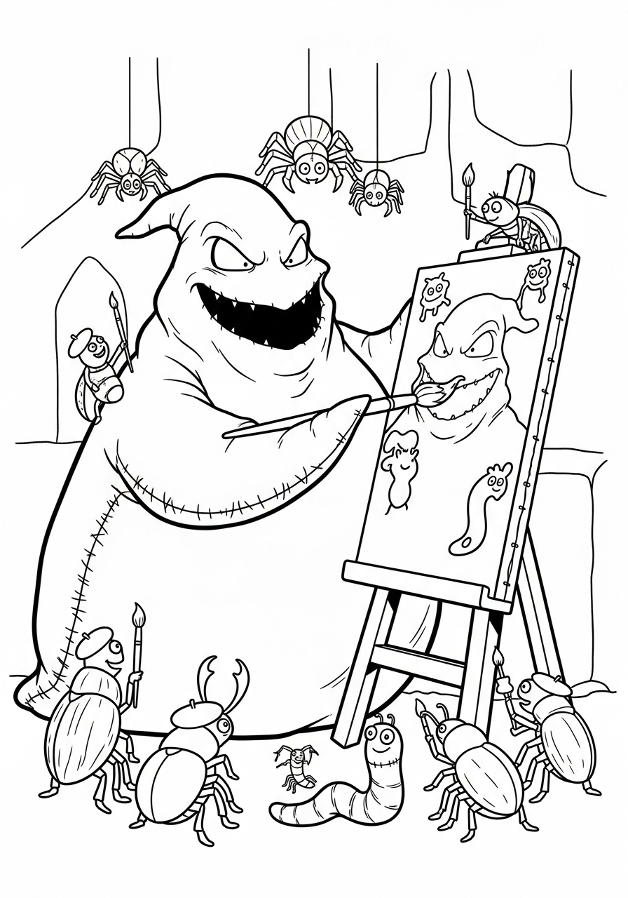 Oogie Boogie 9 immagini da stampare e colorare di Oogie Boogie