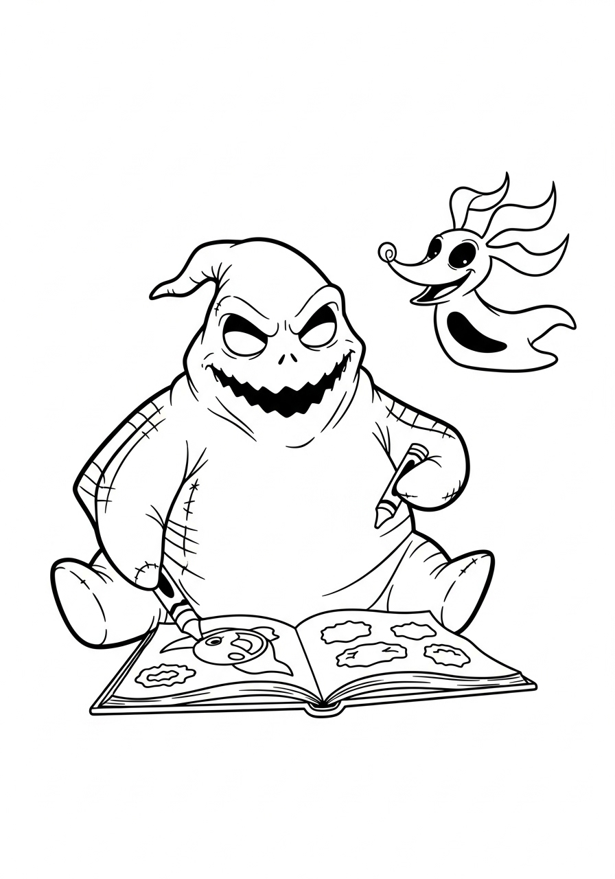 Oogie Boogie 12 Oogie Boogie disegno da colorare facile 1