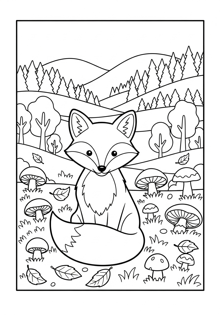 Paesaggio autunnale 9 disegni Paesaggio autunnale da colorare gratis