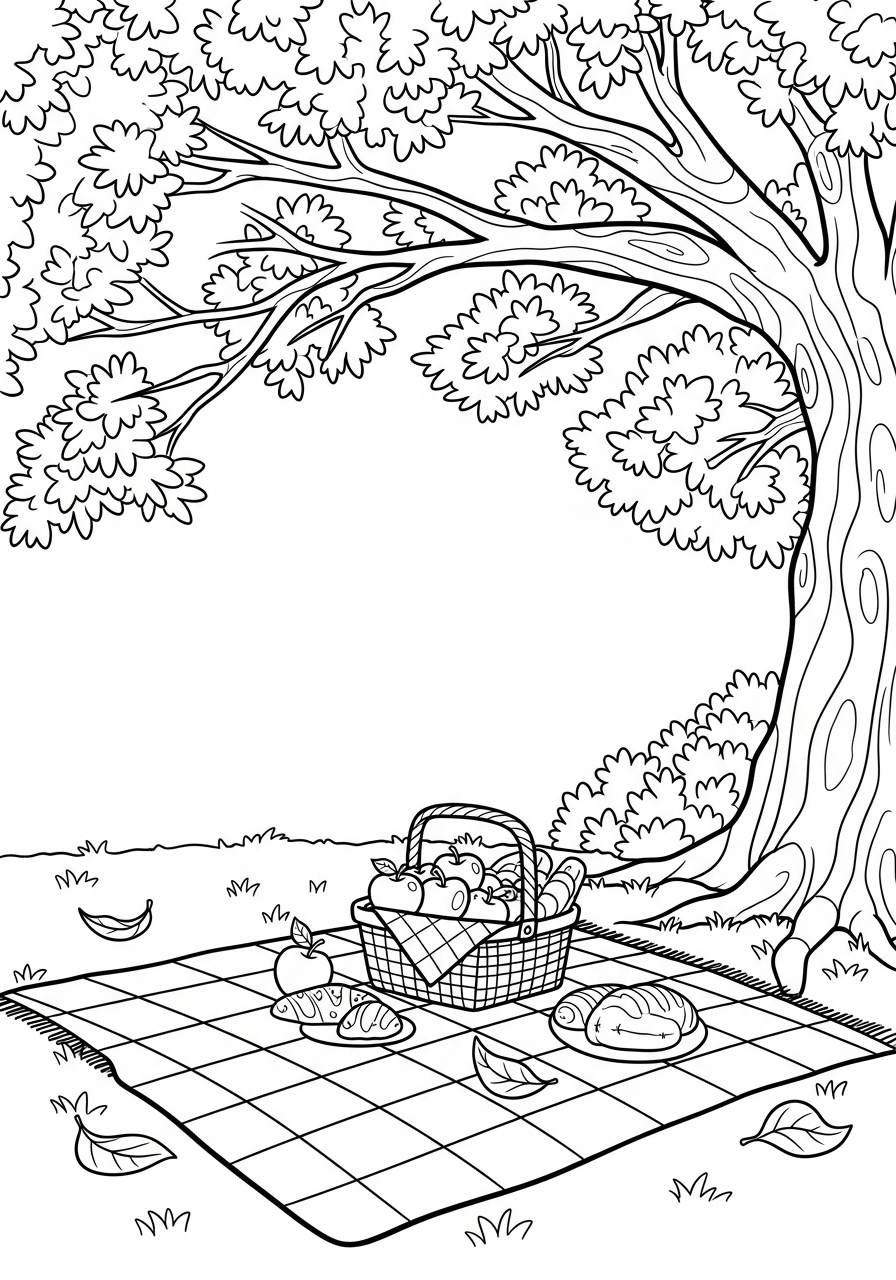 Paesaggio autunnale 6 disegni facili di Paesaggio autunnale da colorare