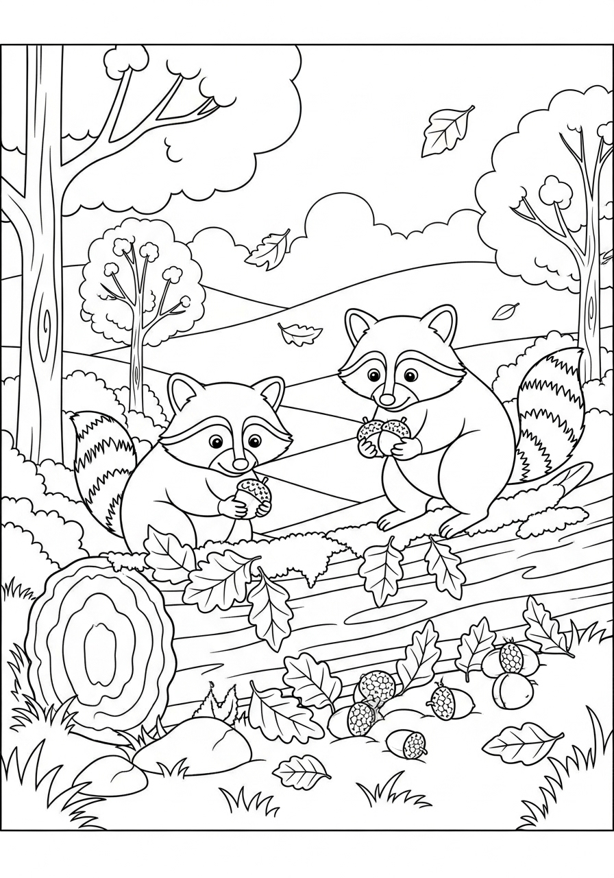 Paesaggio autunnale 3 disegni Paesaggio autunnale da colorare