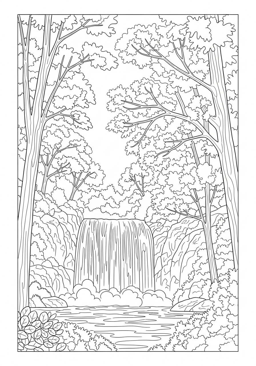Paesaggio autunnale 2 Paesaggio autunnale disegno da colorare
