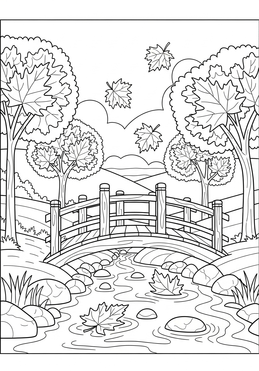 Paesaggio autunnale 18 disegni di Paesaggio autunnale da colorare