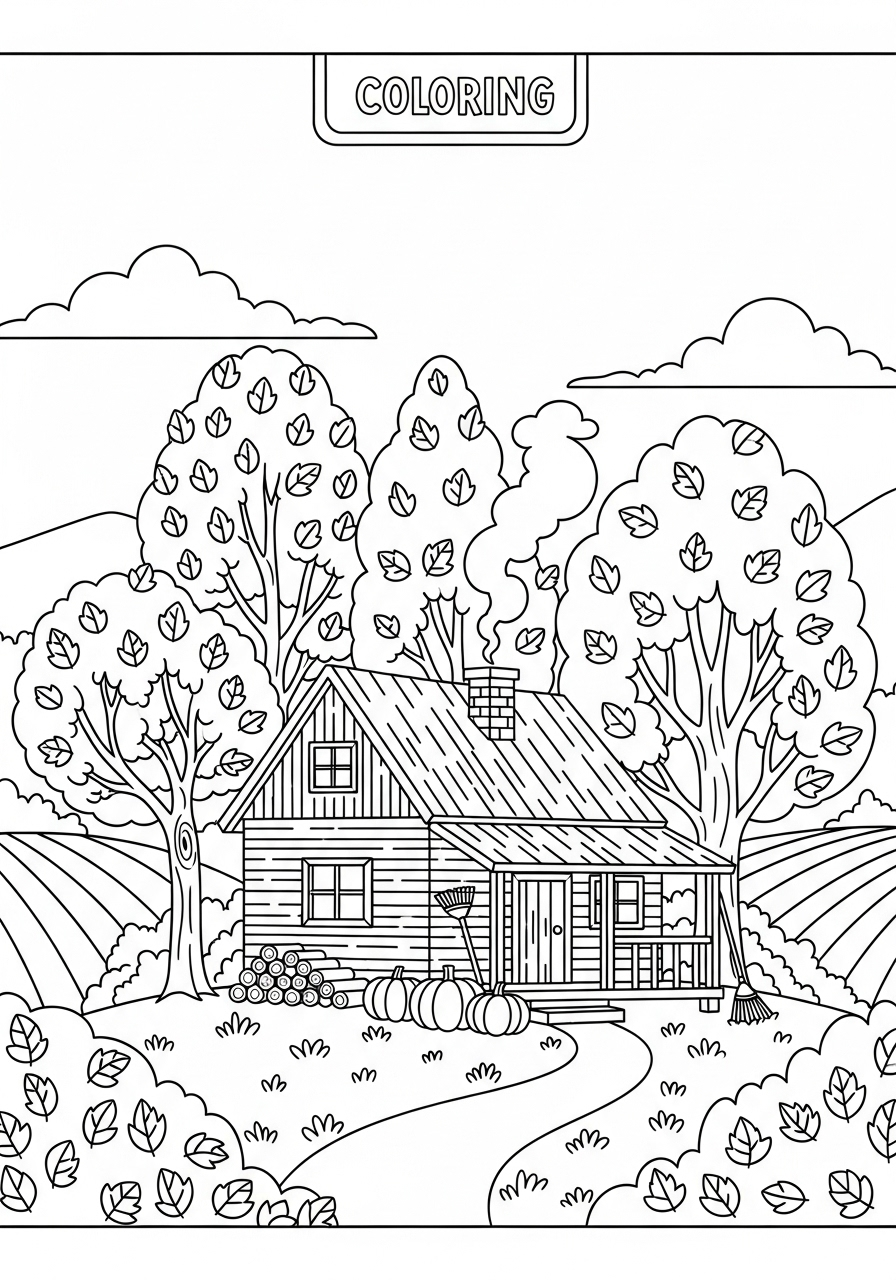 Paesaggio autunnale 17 disegni di Paesaggio autunnale da colorare e stampare gratis 1
