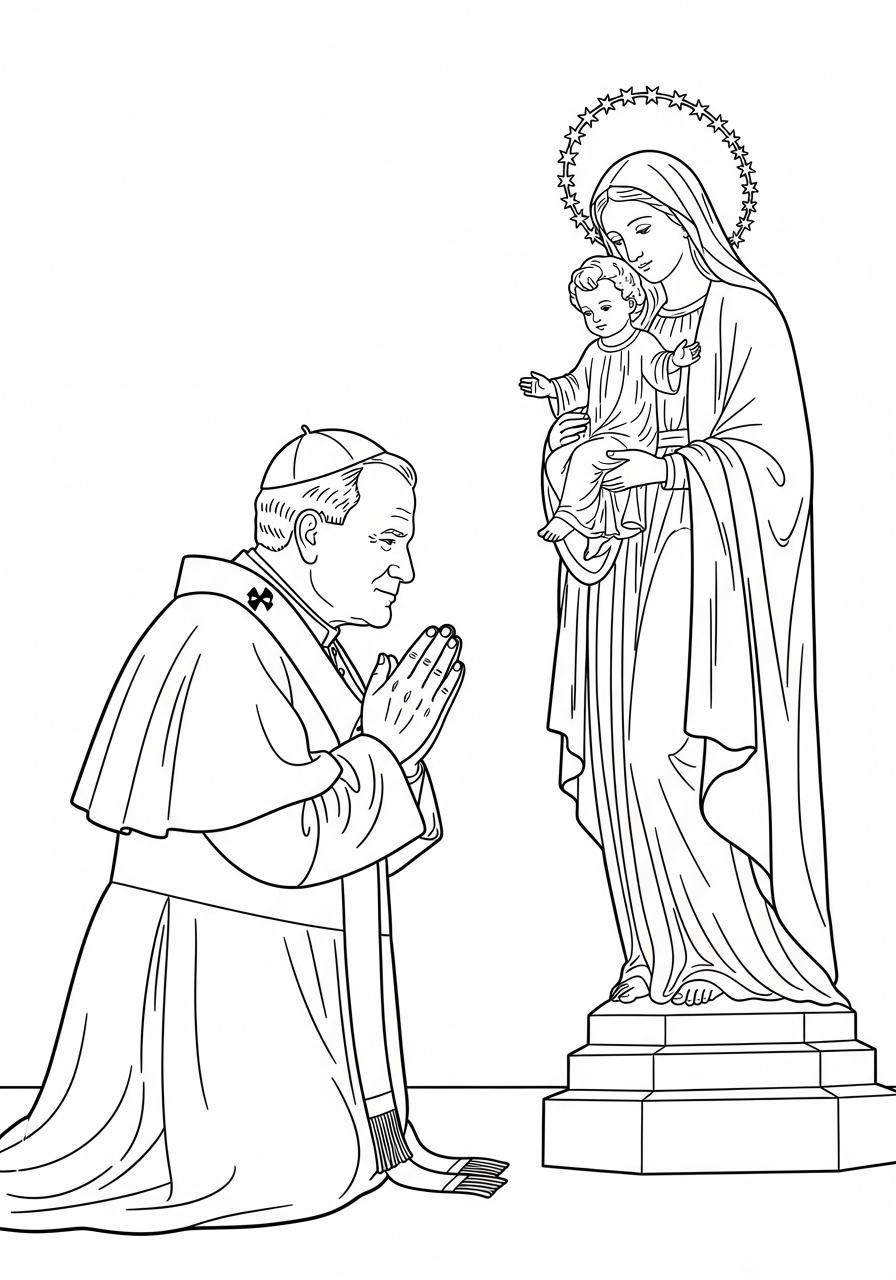 Papa Giovanni Paolo II 9 immagini Papa Giovanni Paolo II da colorare e stampare