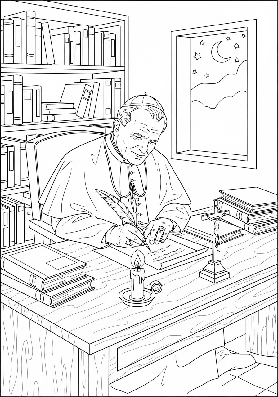 Papa Giovanni Paolo II 7 disegni da colorare gratis Papa Giovanni Paolo II