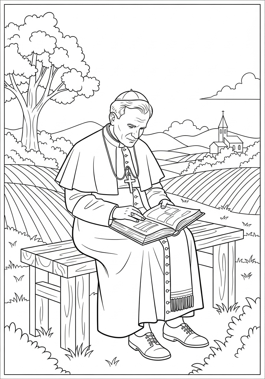 Papa Giovanni Paolo II 19 disegni Papa Giovanni Paolo II da colorare per bambini