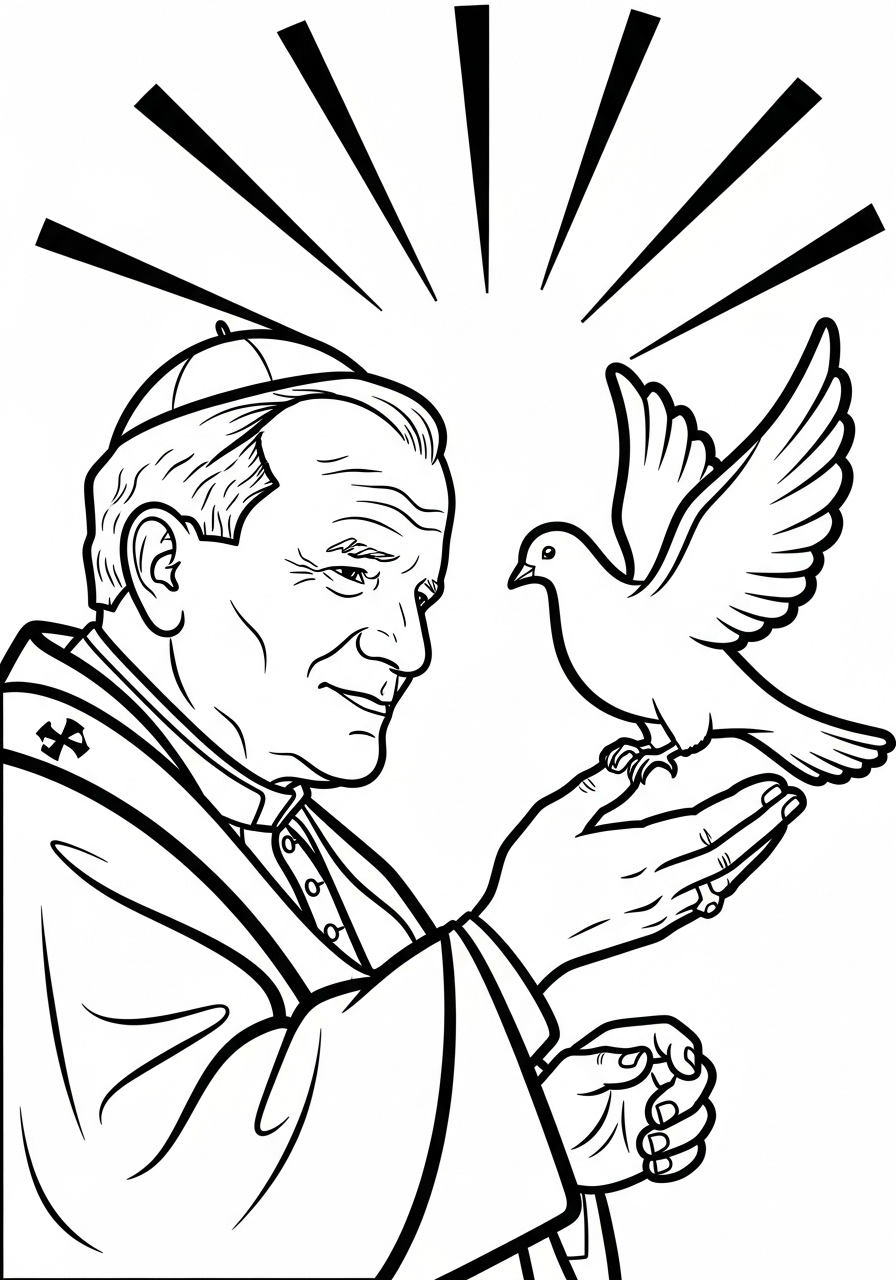 Papa Giovanni Paolo II 18 immagini da stampare e colorare di Papa Giovanni Paolo II