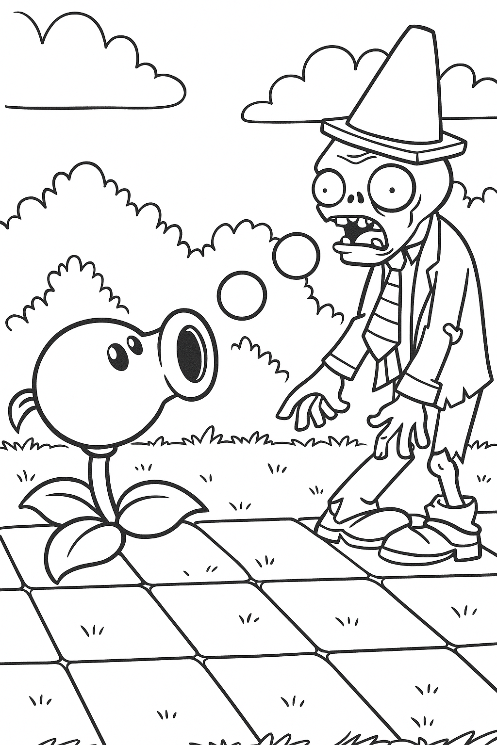 disegni da colorare Plants vs. Zombies da stampare