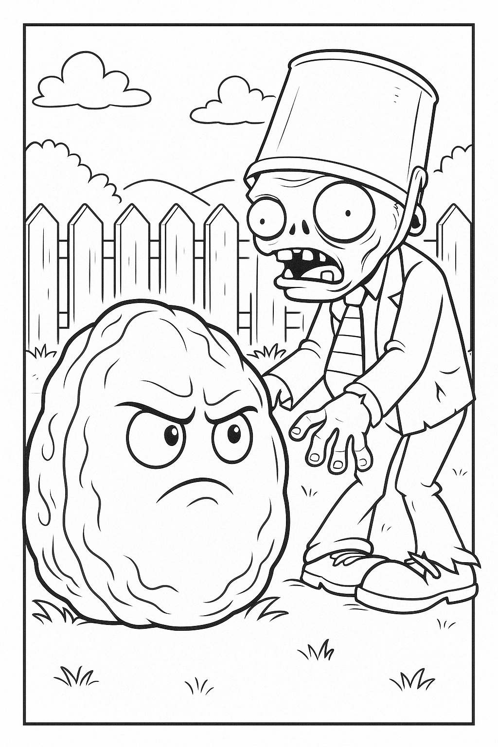 immagini da colorare Plants vs. Zombies gratis
