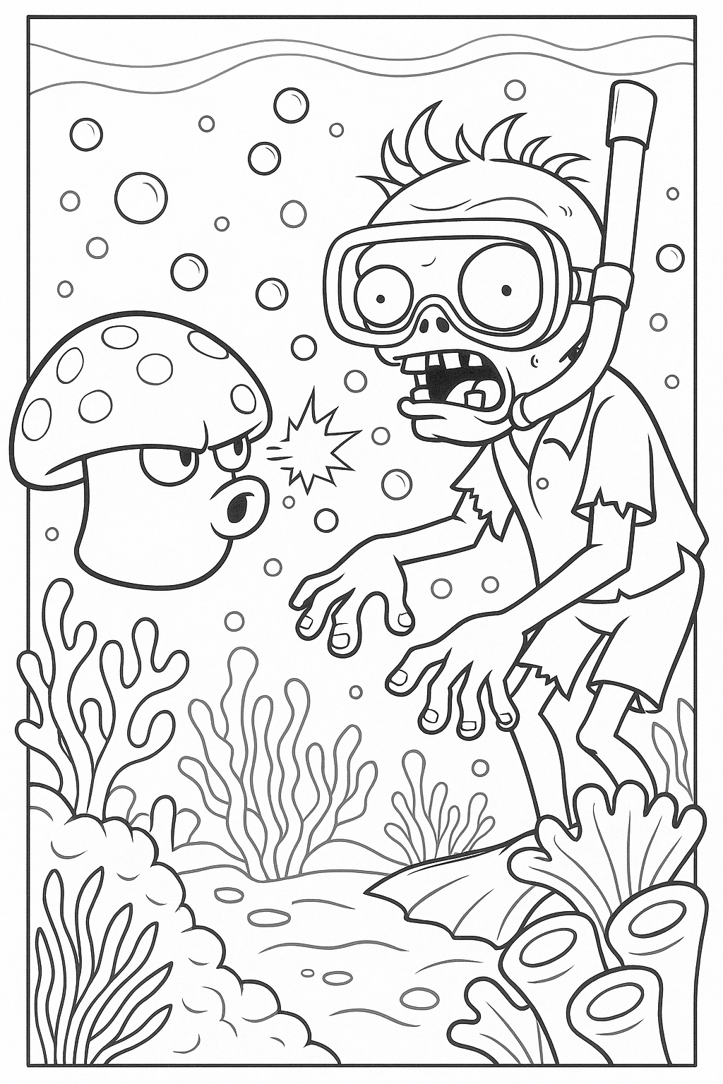 Plants vs. Zombies disegni da colorare per bambini maschi