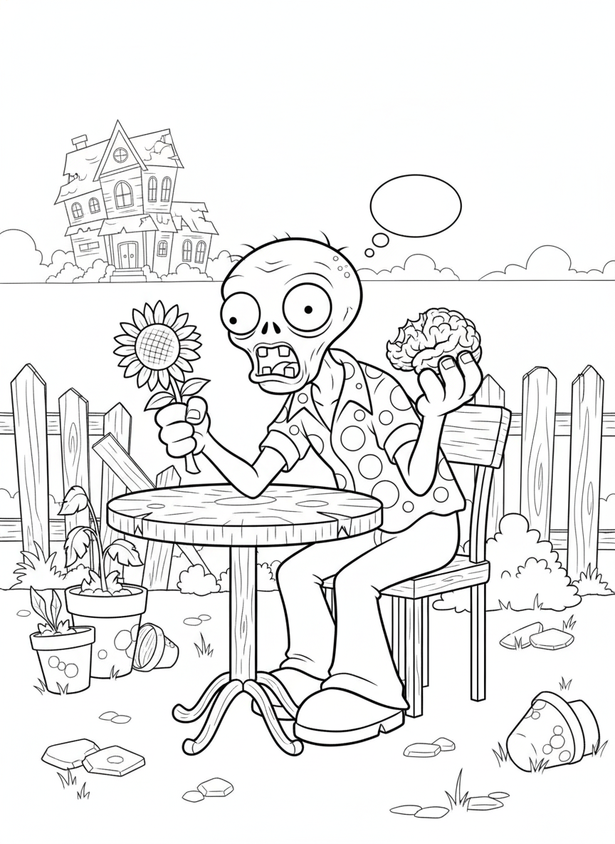 disegni da colorare Plants vs. Zombies