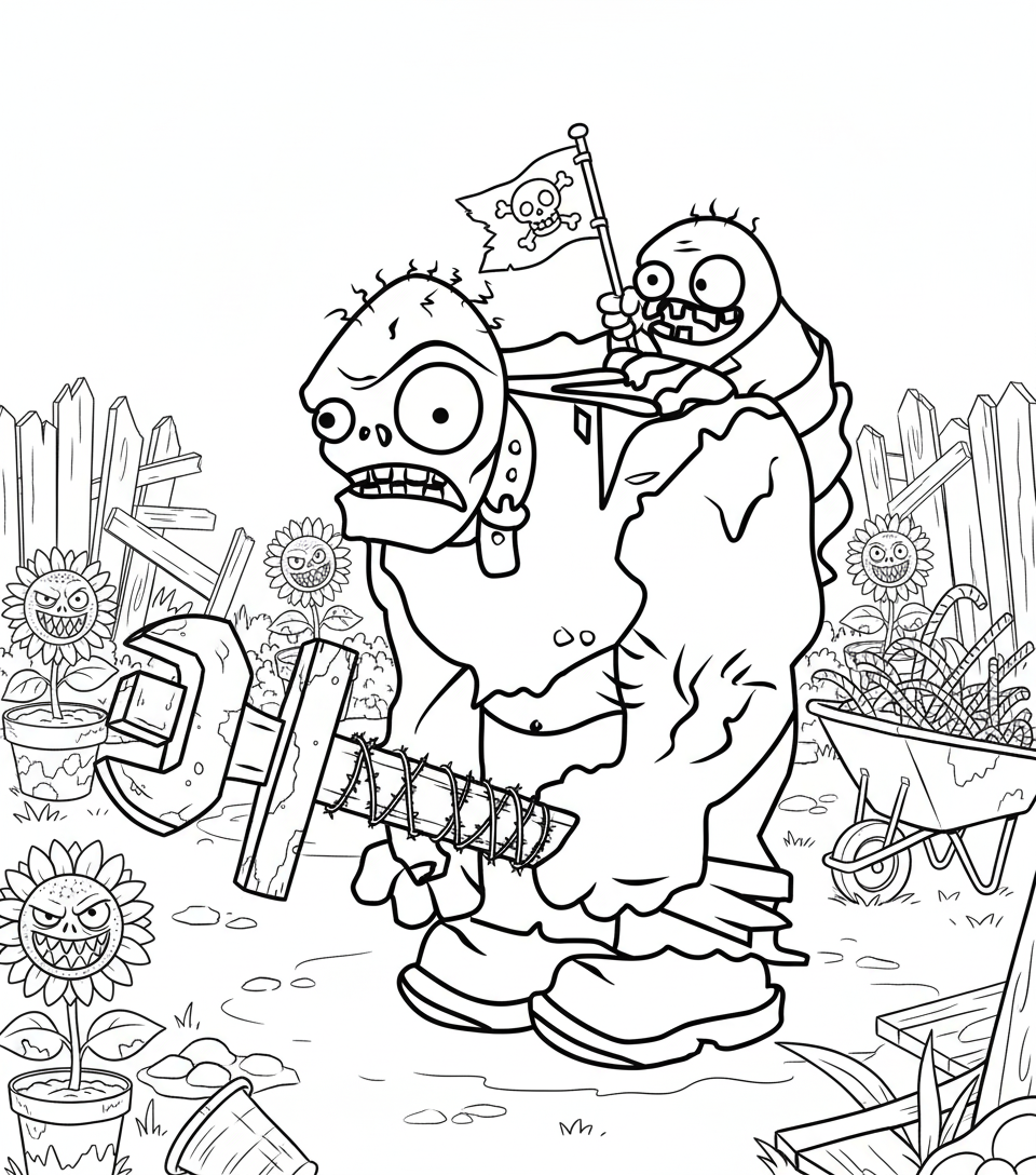 Plants vs. Zombies da colorare pdf gratis