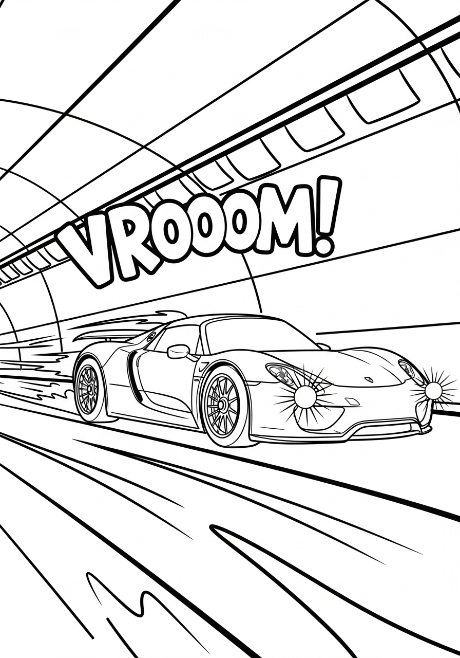 Porsche 10 disegno Porsche da colorare per bambini
