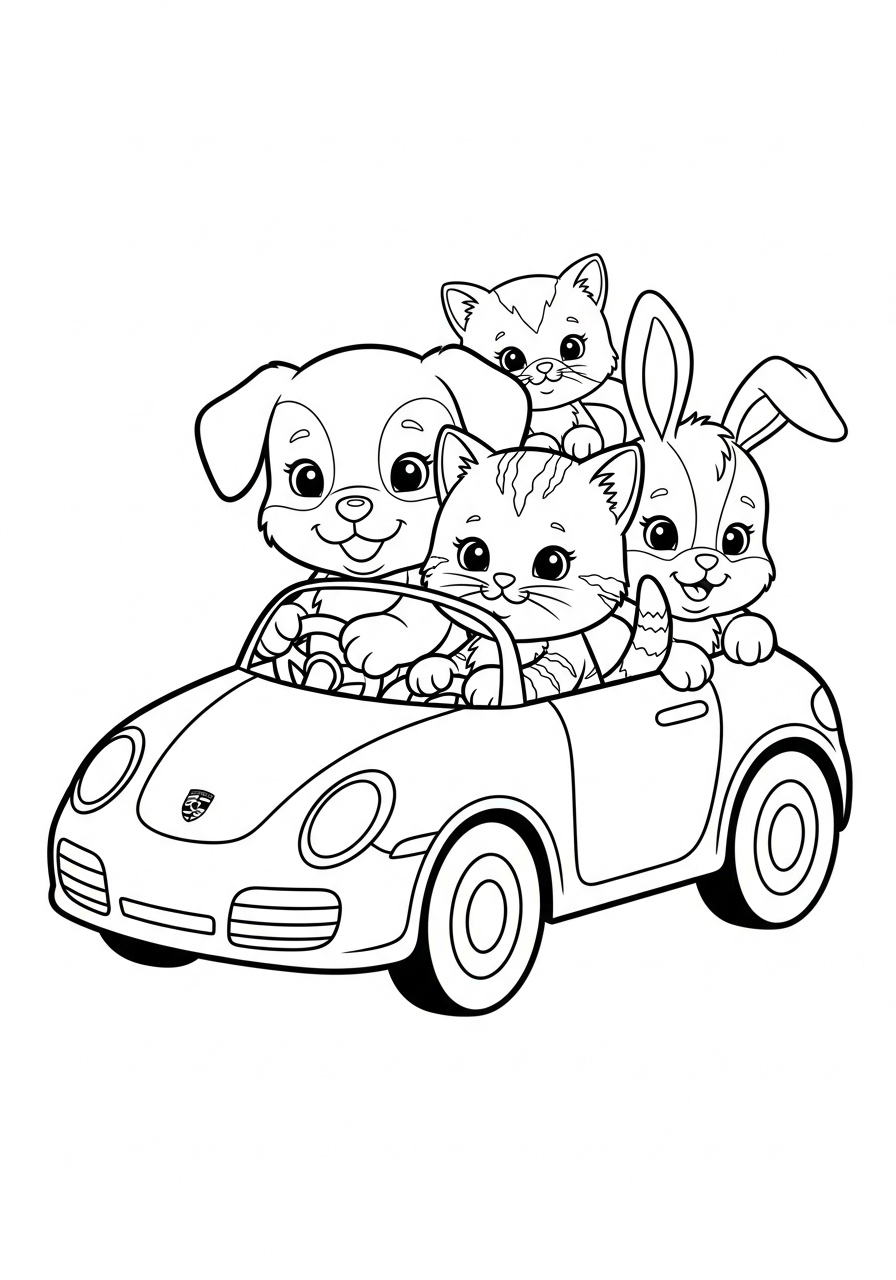 Porsche 2 da colorare Porsche disegno facile bambini