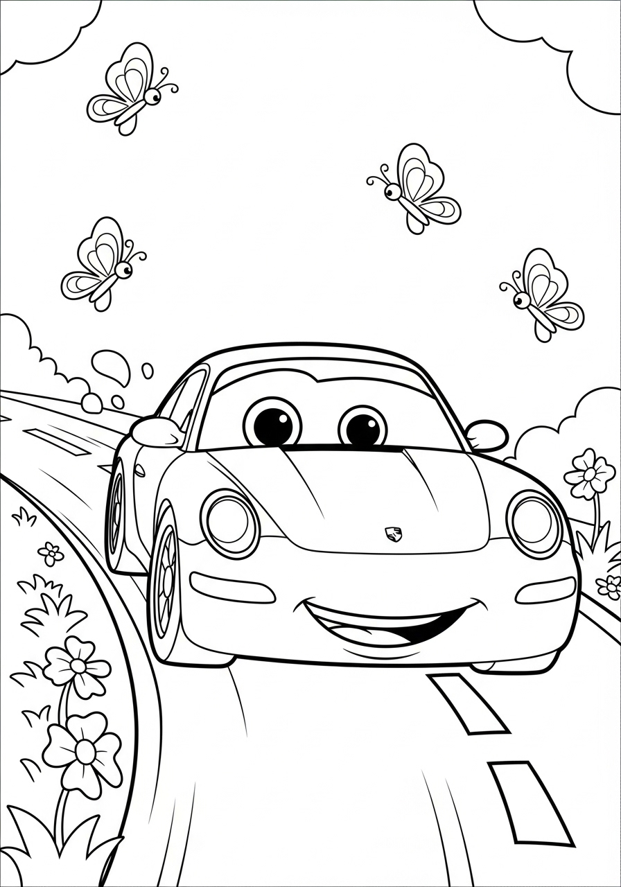 Porsche 13 disegni da colorare Porsche per bambini