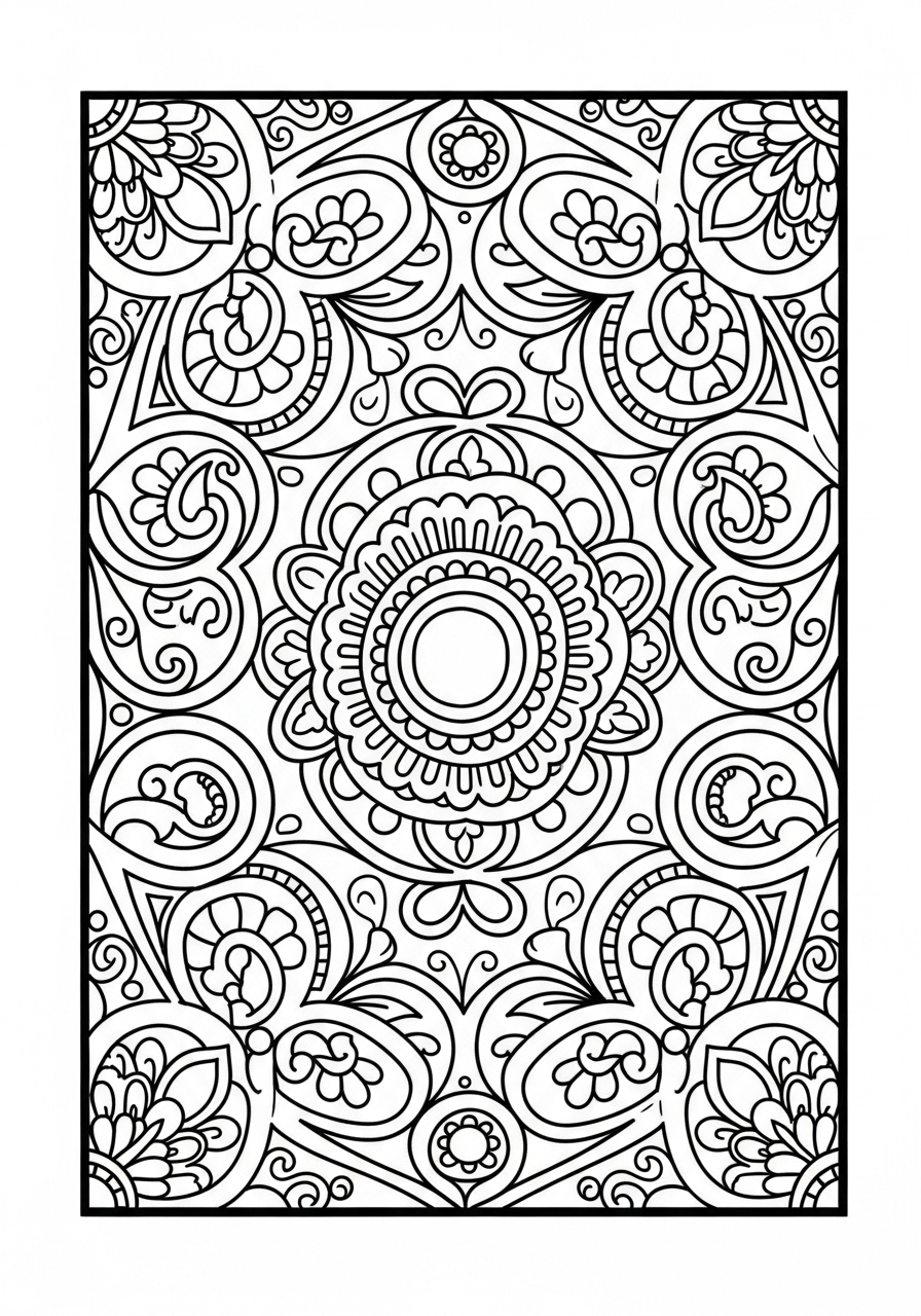 Rangoli 3 Rangoli disegno facile da colorare