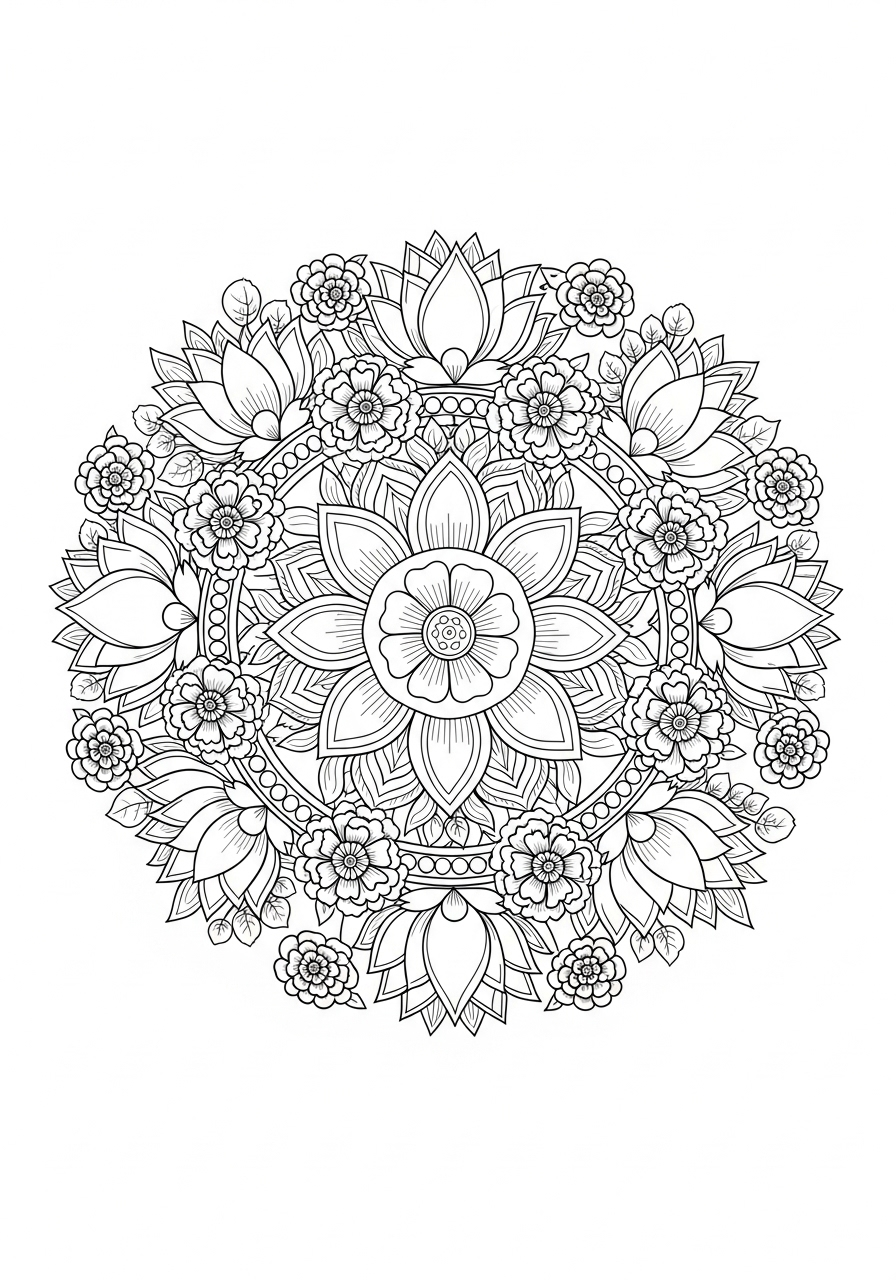 Rangoli 4 disegni da colorare Rangoli