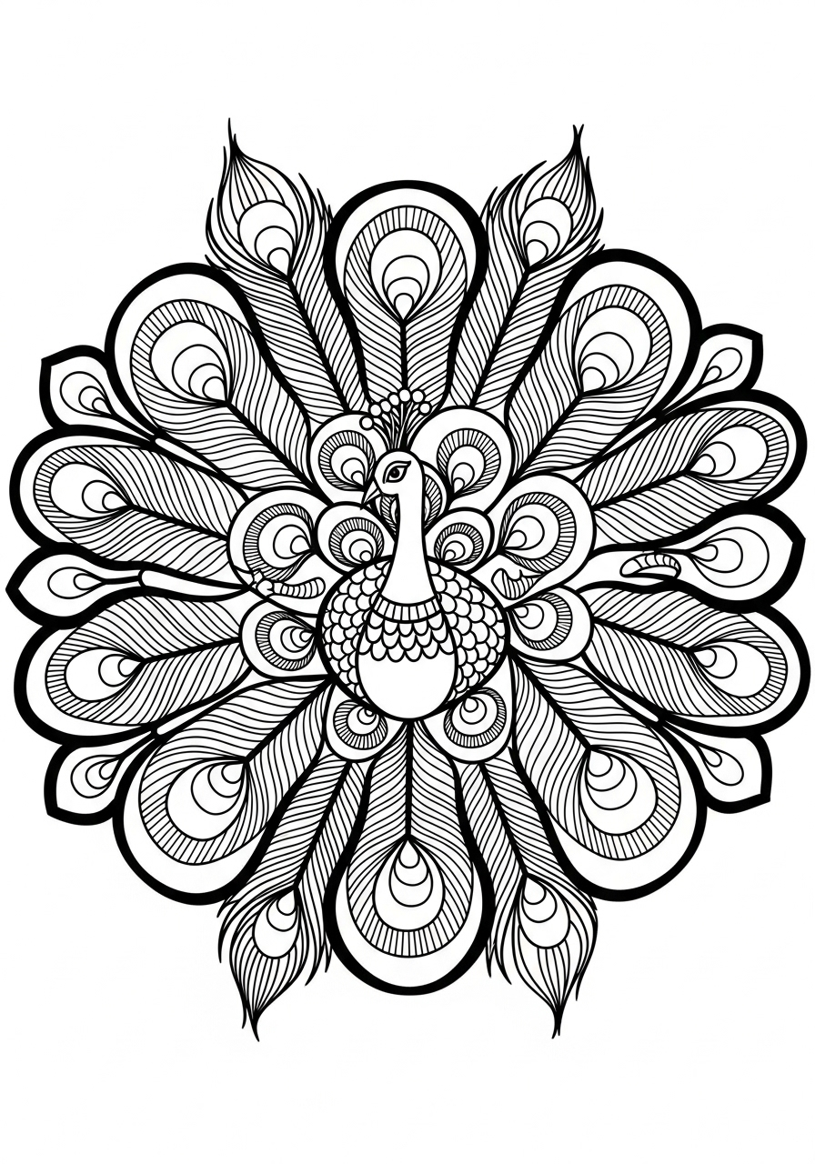Rangoli 6 Rangoli disegno da colorare facile