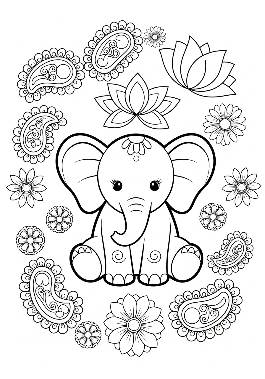 Rangoli 7 Rangoli da colorare per bambini