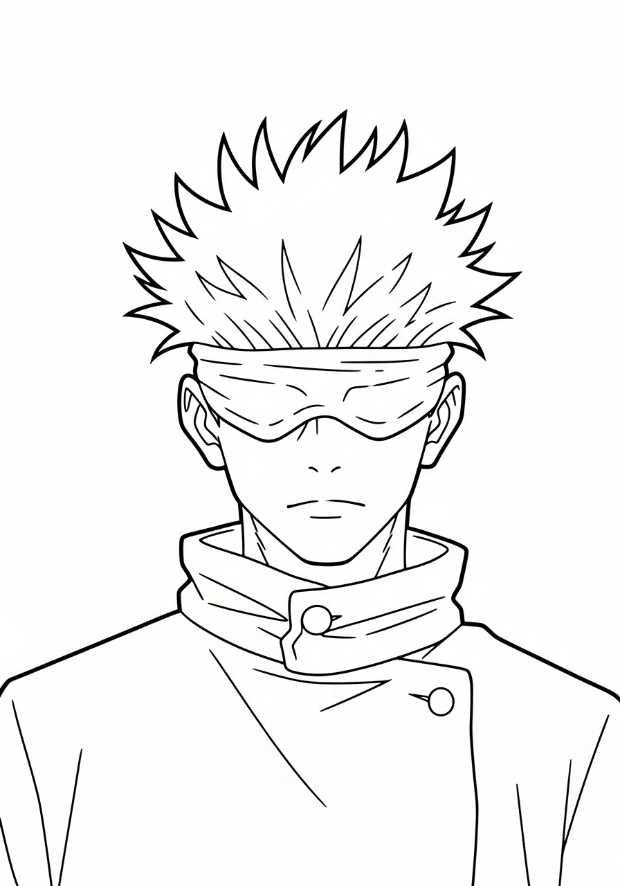 disegni Satoru Gojo facili da colorare