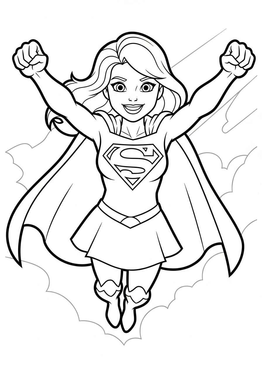 Supergirl 2 disegni di Supergirl da colorare e stampare