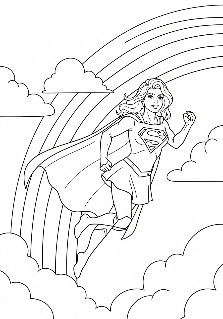Supergirl 11 immagine di Supergirl da colorare