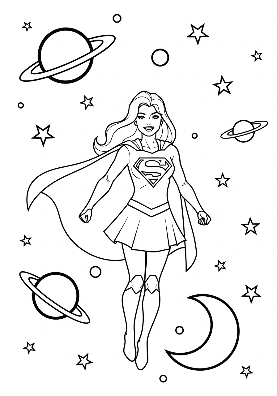 Supergirl 8 Supergirl da colorare facile