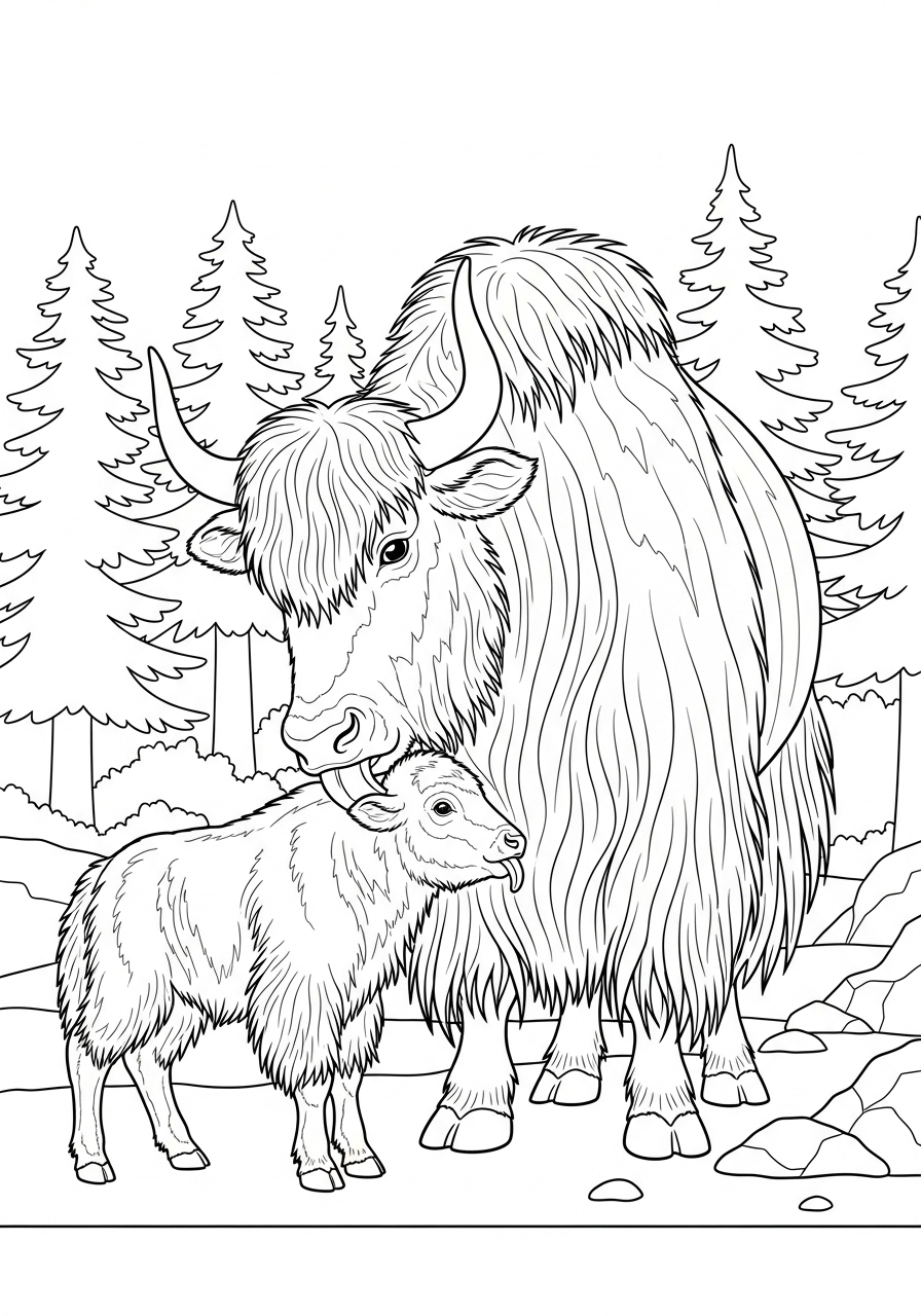 Yak 12 disegni da colorare gratis Yak
