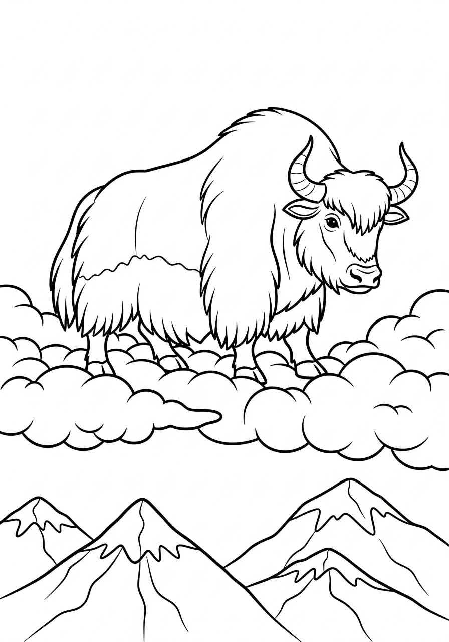 Yak 9 Yak da colorare pdf
