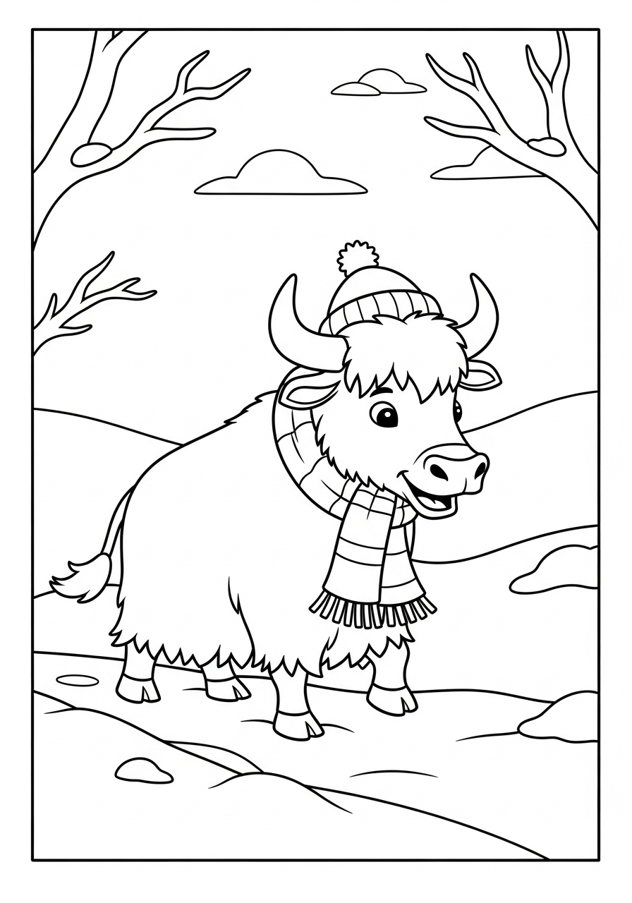 Yak 5 Yak da colorare pdf gratis