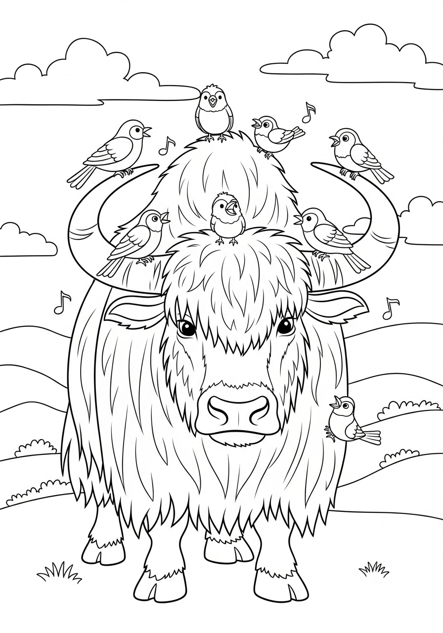 Yak 4 disegni Yak da colorare gratis