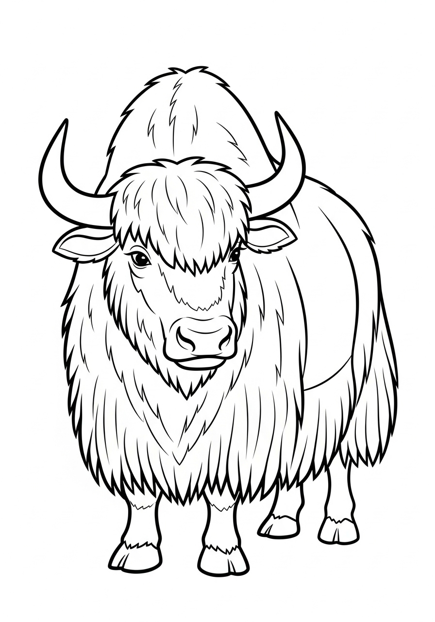 Yak 20 disegni di Yak da colorare per bambini