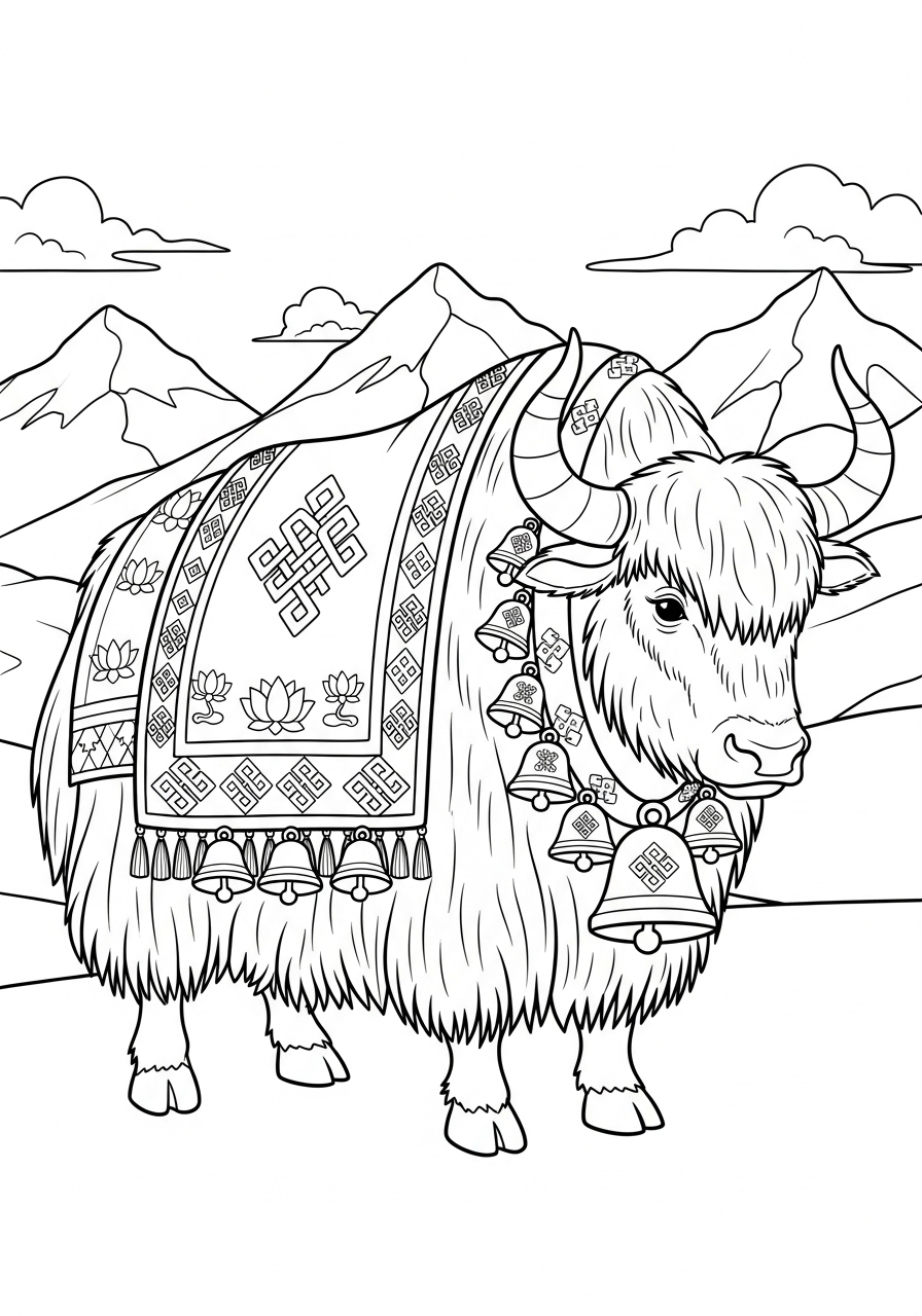 Yak 18 disegno di Yak da stampare e colorare