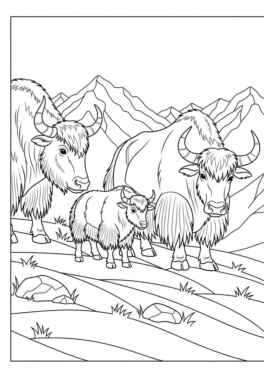 Yak 17 Yak da stampare e colorare gratis 1