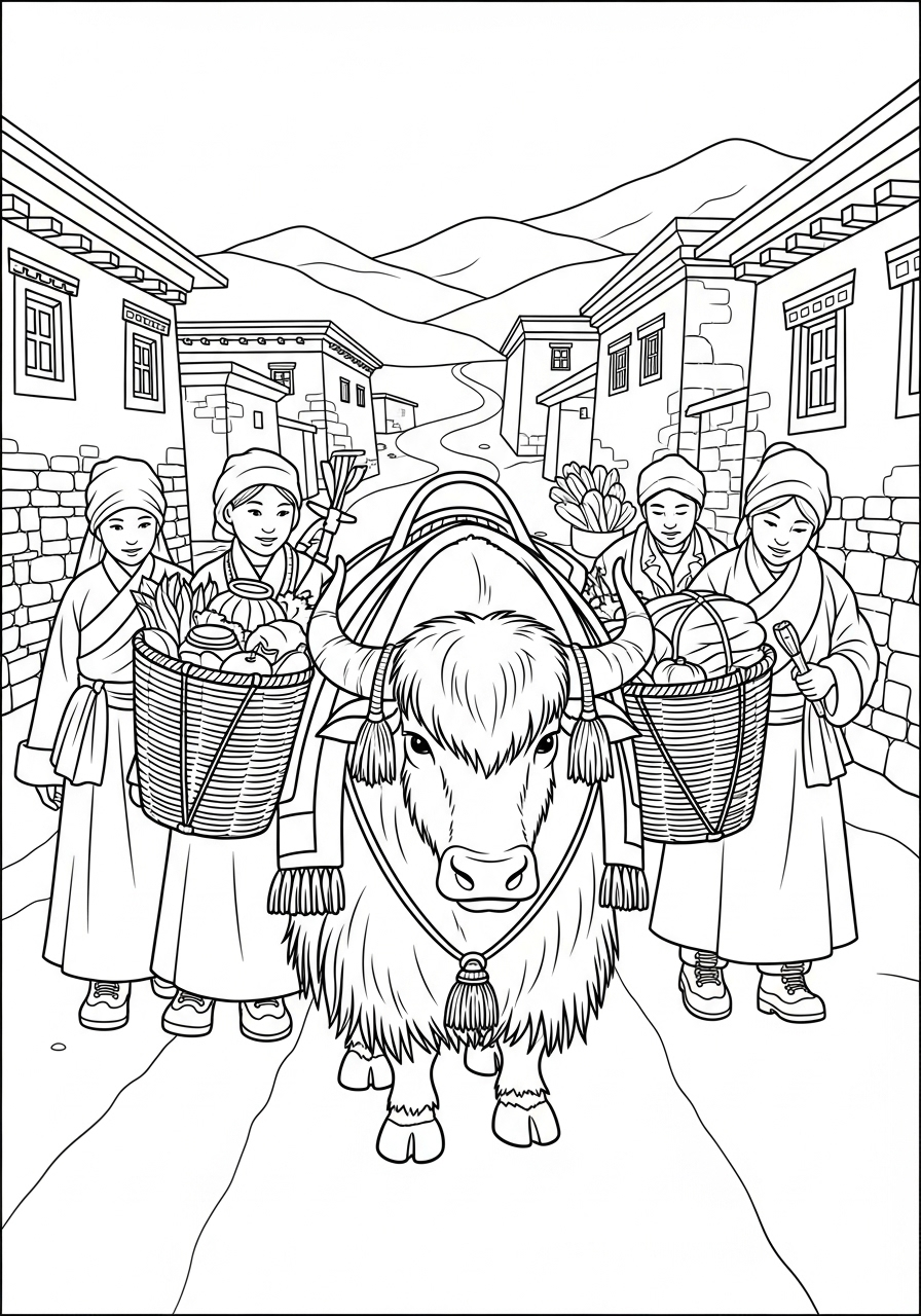 Yak 14 Yak disegno da colorare facile