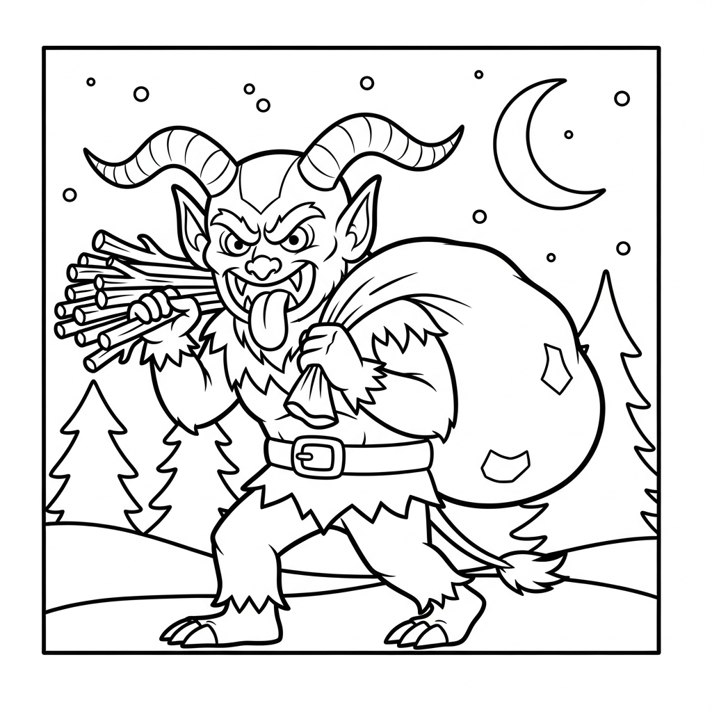 Krampus da colorare thumbnail