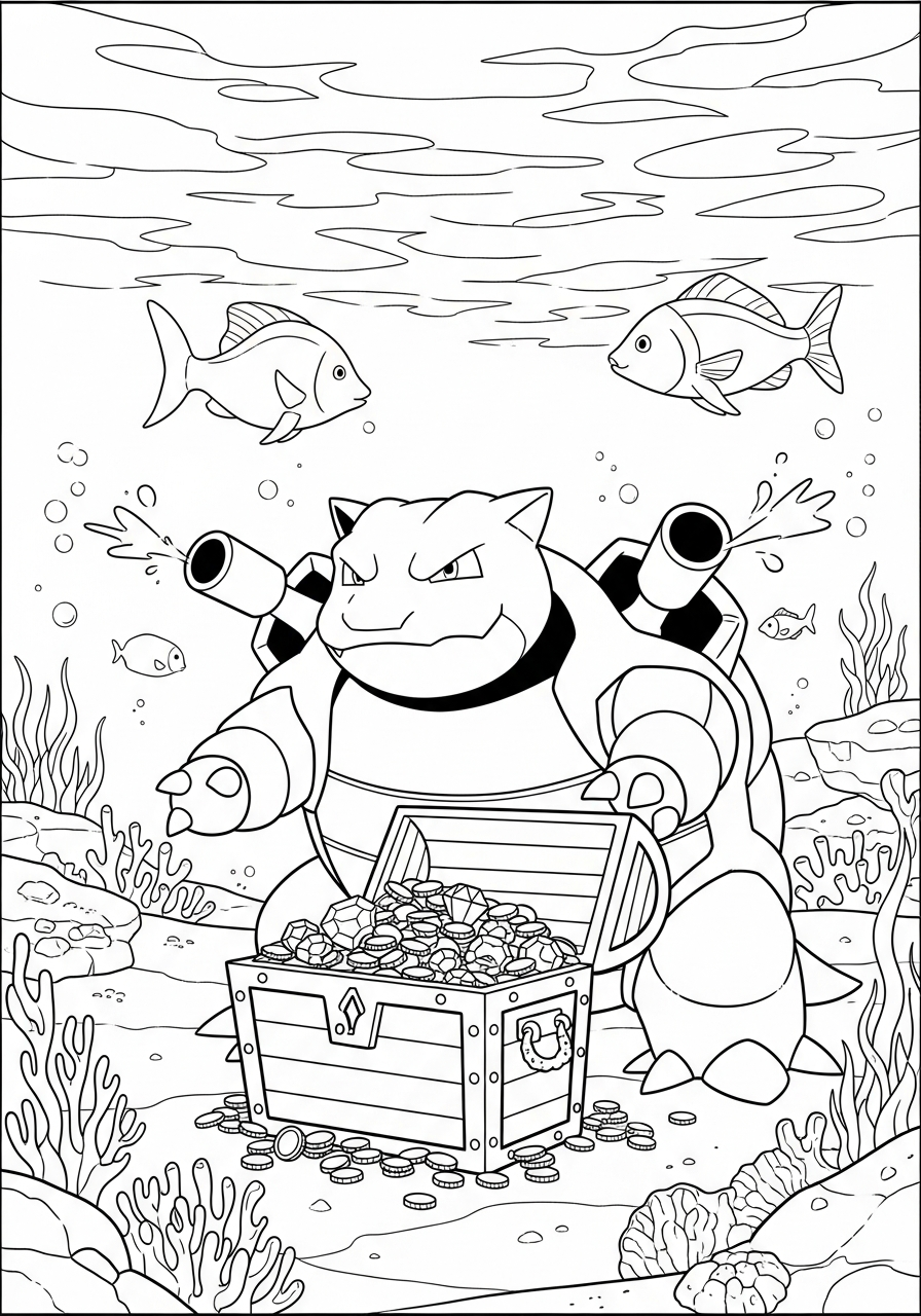 da colorare Blastoise disegno facile bambini