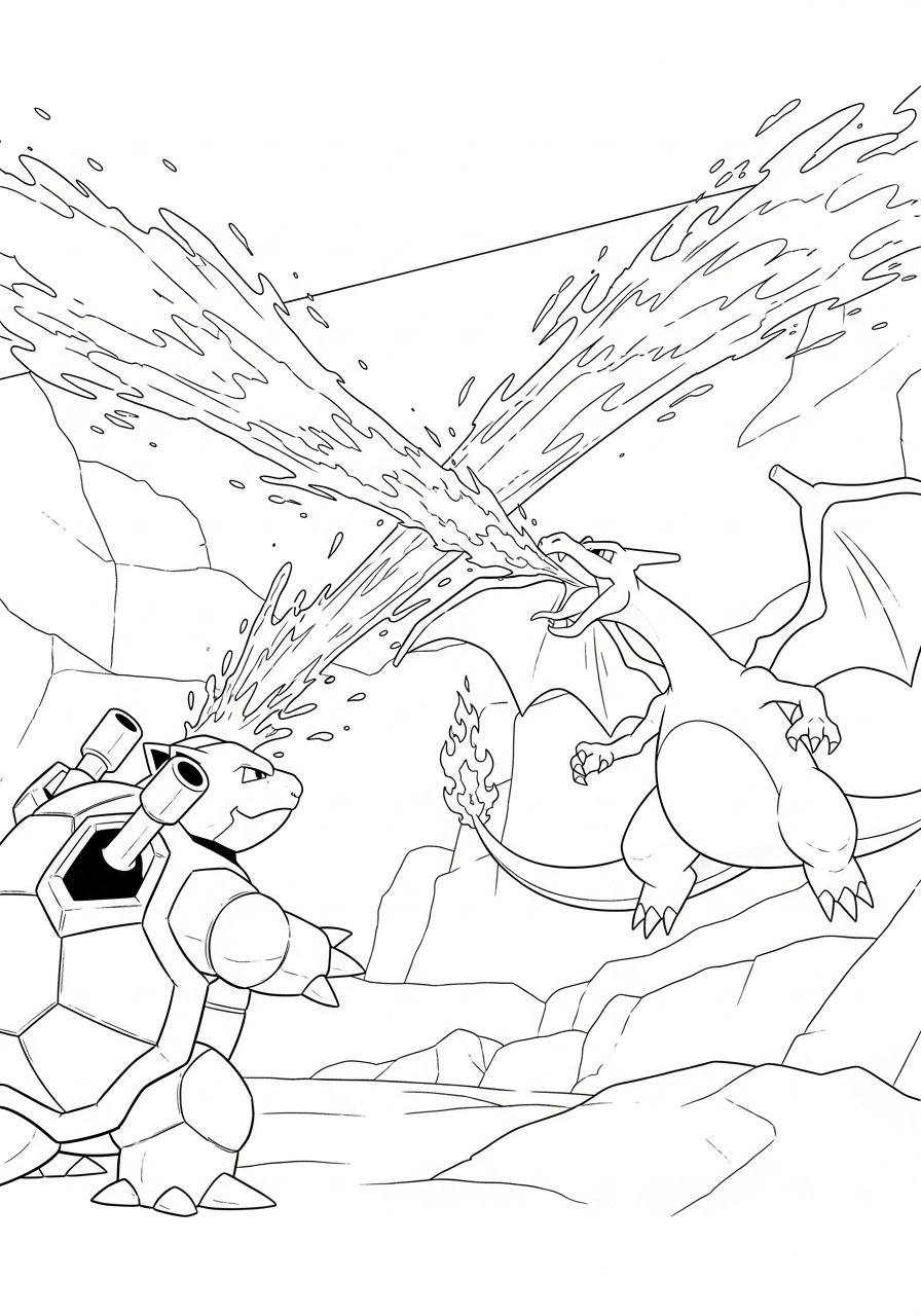 Blastoise disegno da colorare facile