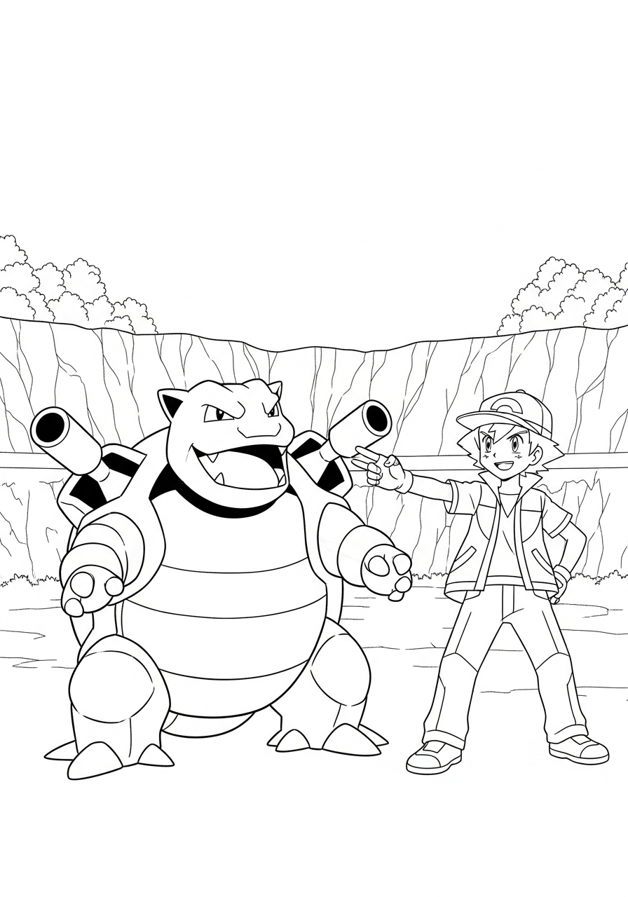 Blastoise da colorare e stampare a4