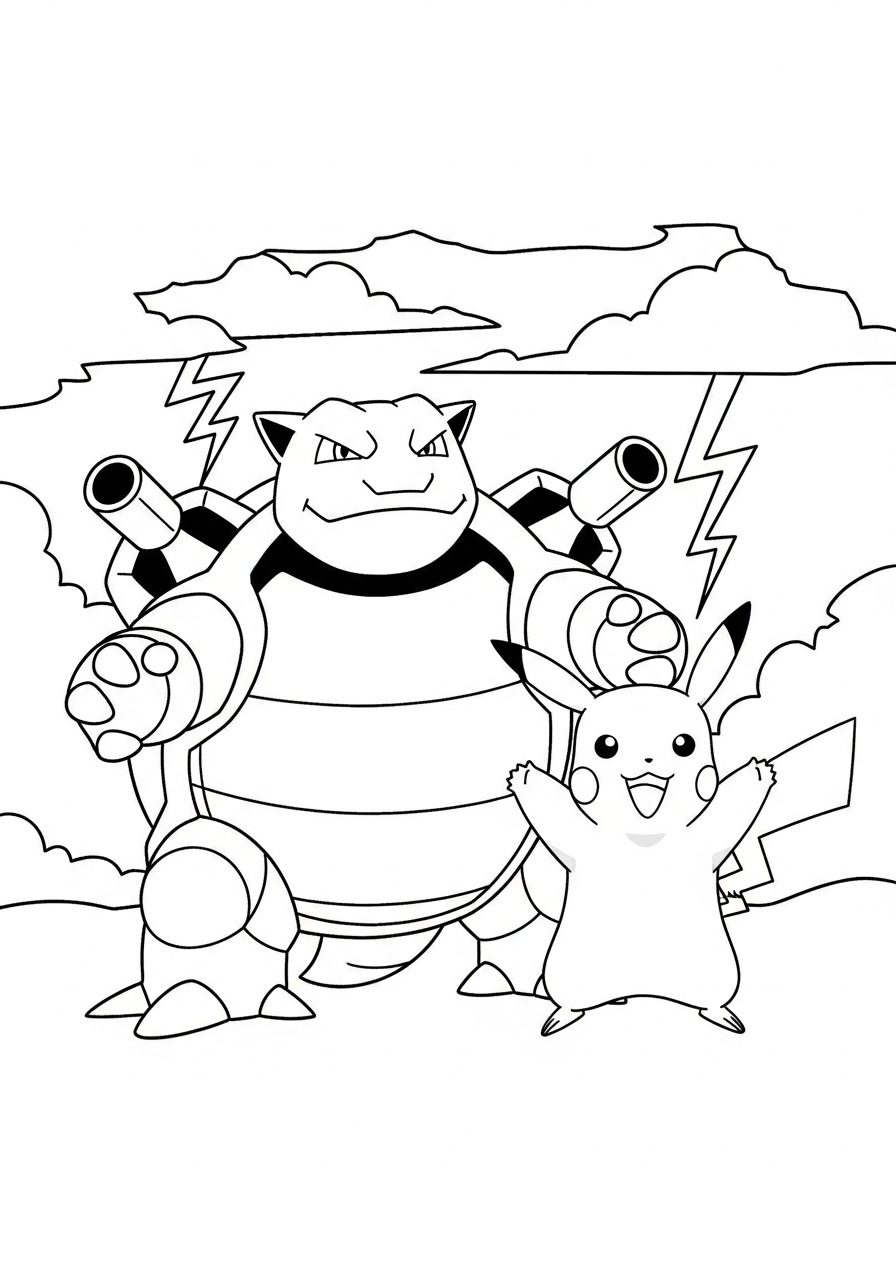 Blastoise da colorare e stampare