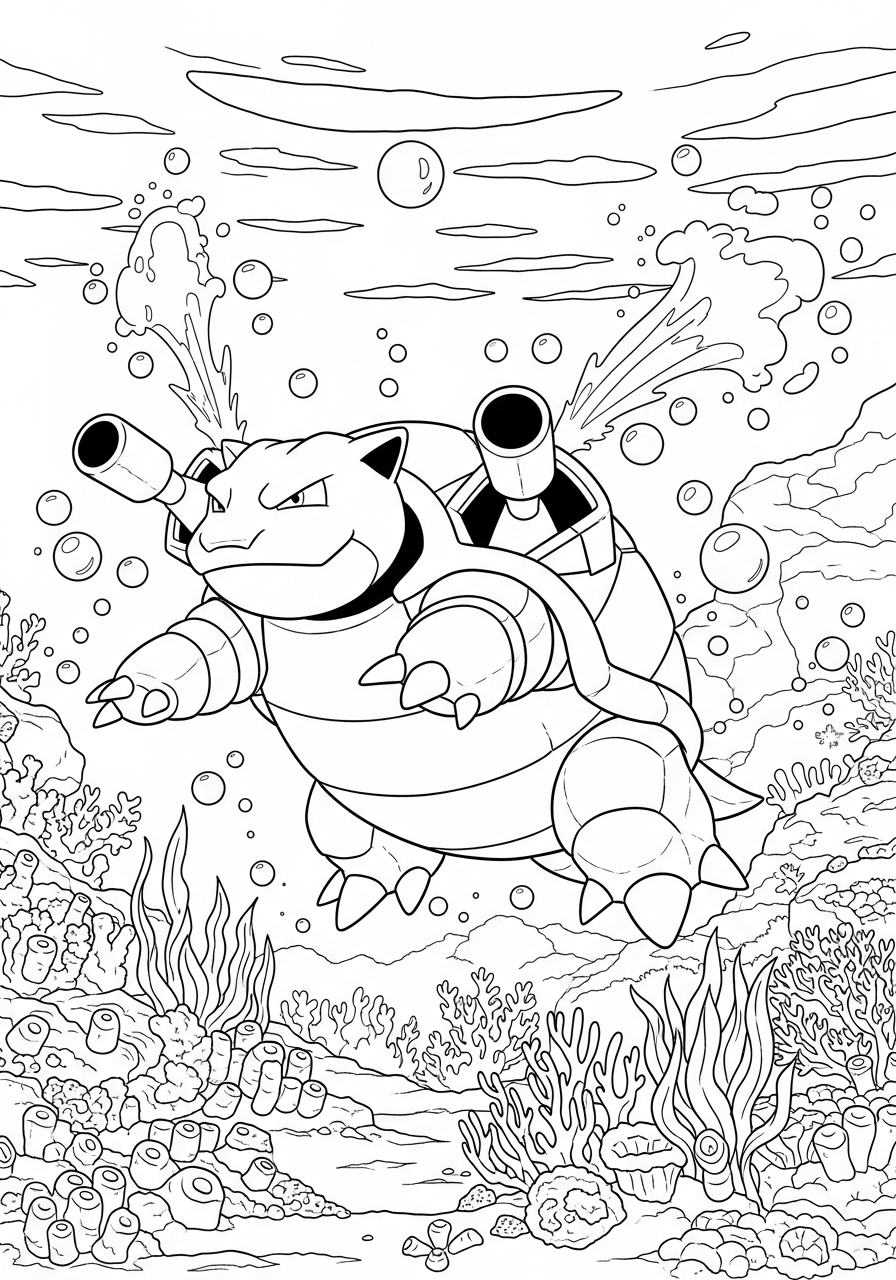 disegni da colorare gratis per bambini di Blastoise