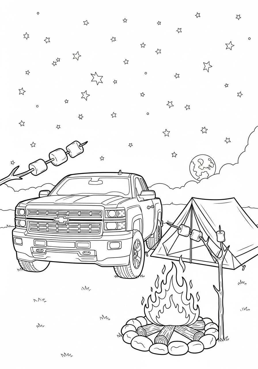 Chevrolet 4 disegni Chevrolet da colorare per bambini