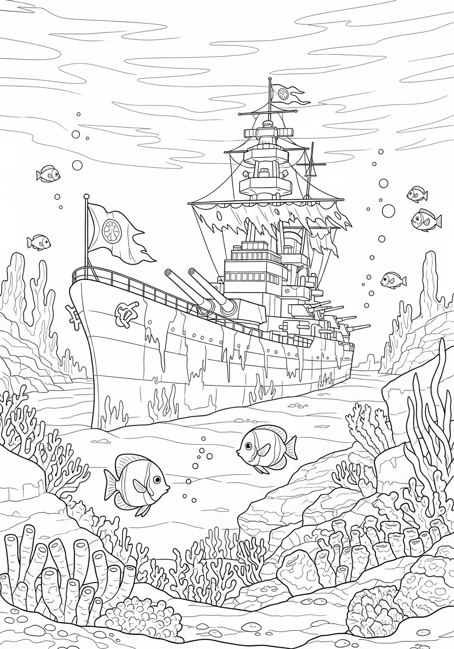 disegno Corazzata da colorare per bambini