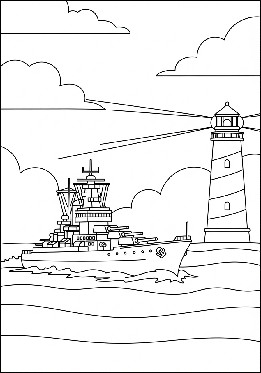 disegni di Corazzata da colorare da stampare