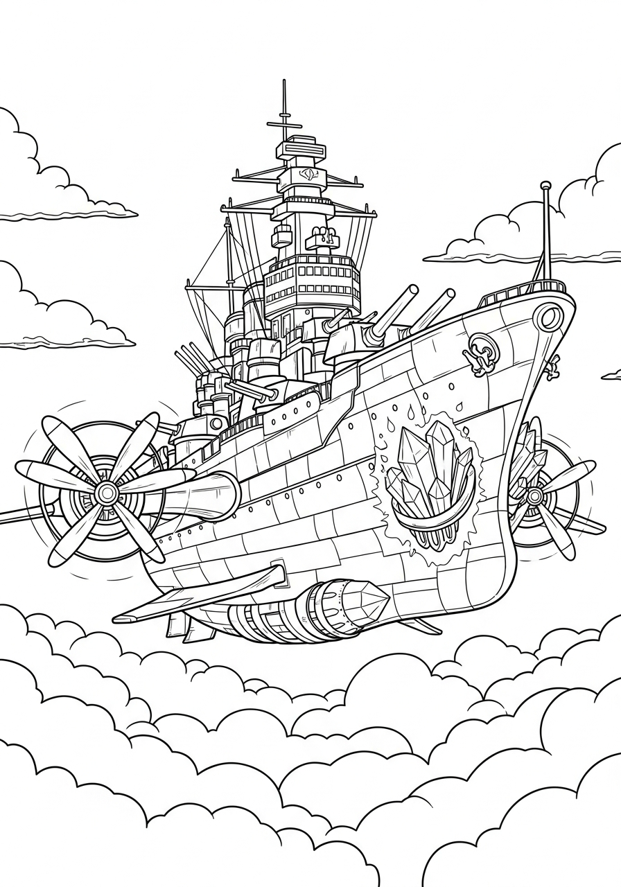 disegni da colorare gratis per bambini di Corazzata