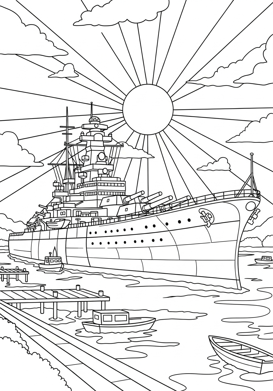 disegni facili di Corazzata da colorare