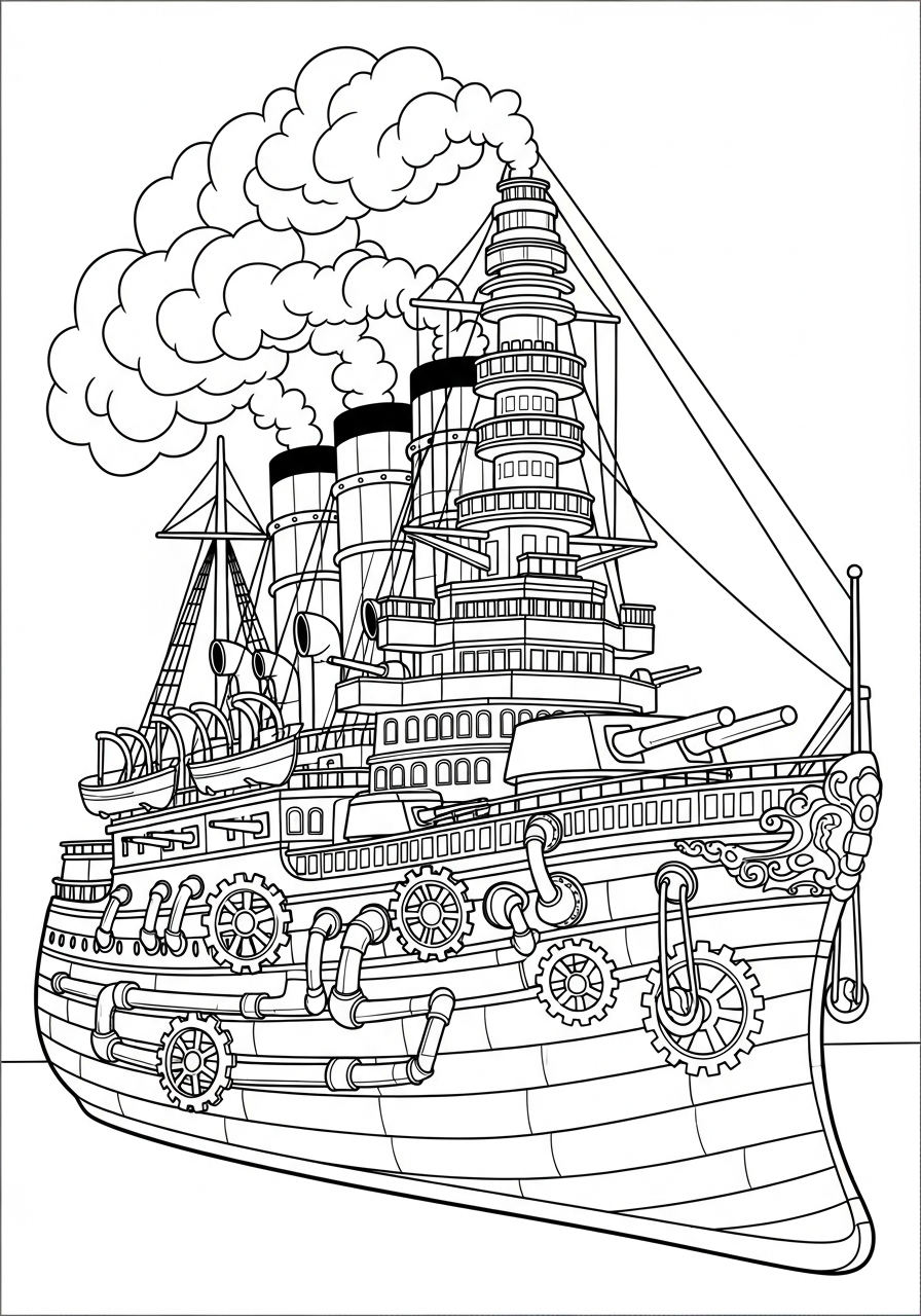 da colorare Corazzata disegno facile bambini 1